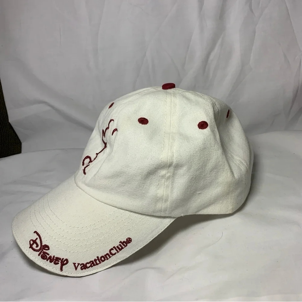 White and Red Disneys Vacation Club Members Hat